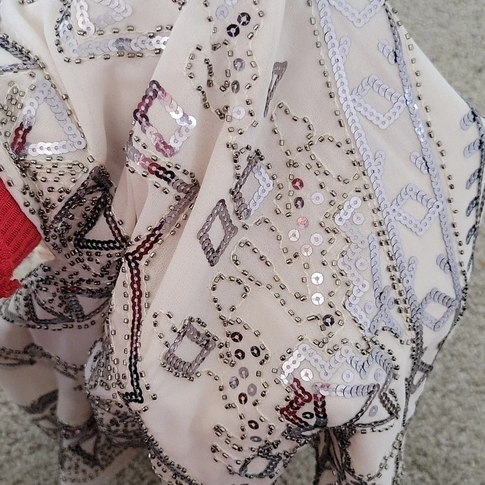 Skies are blue sequin beaded embellished Switftie Glam Party Bling Event top - Picture 4 of 10